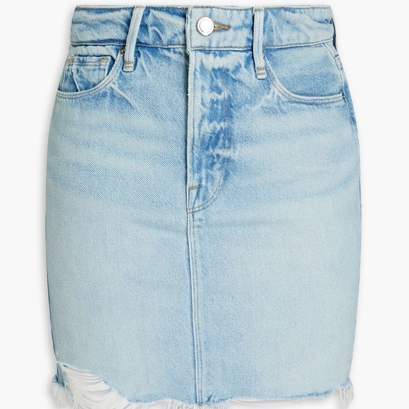 Good American Light Wash Denim Mini Skirt - Picture 1 of 7